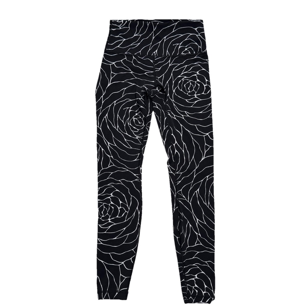 Lululemon Wunder Under Radiate‎ Rose Alpine Leggings Full-on Luxtreme Sz 6 Black
